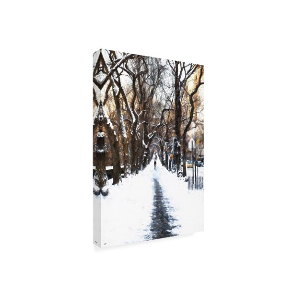 Philippe Hugonnard 'Snowy Road Central Park' Canvas Art,16x24